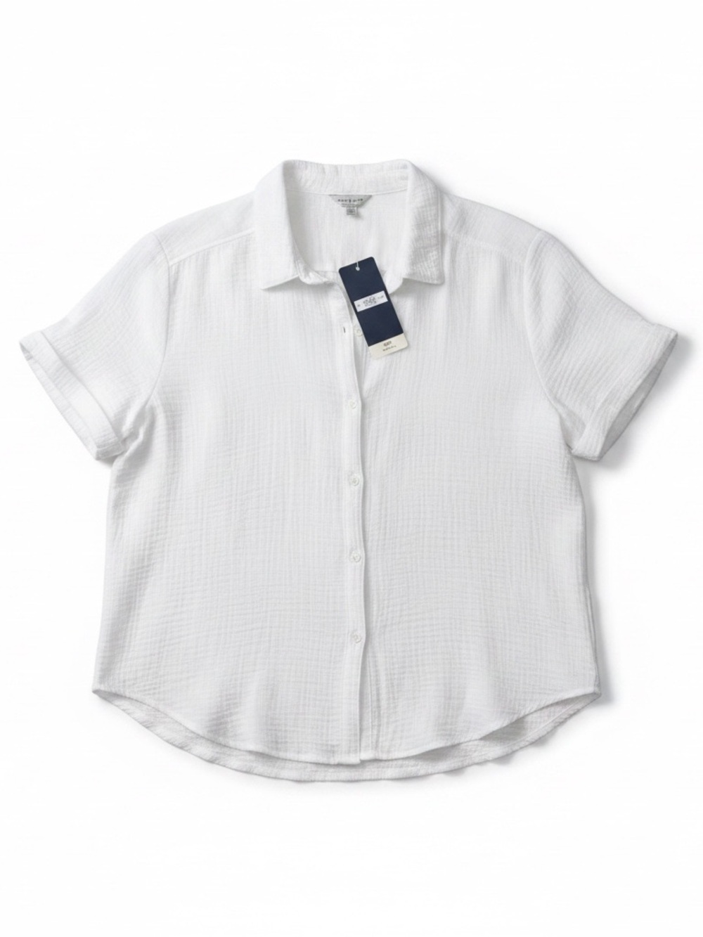 Lucky Brand NWT Bright White Gauze Button-Up Shirt